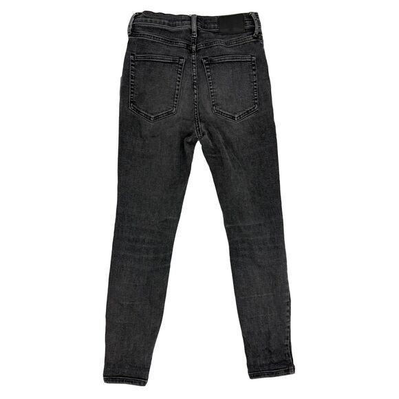 EVERLANE The Authentic Stretch High Rise Skinny Button Fly 27 Washed Black B42 - Picture 3 of 6